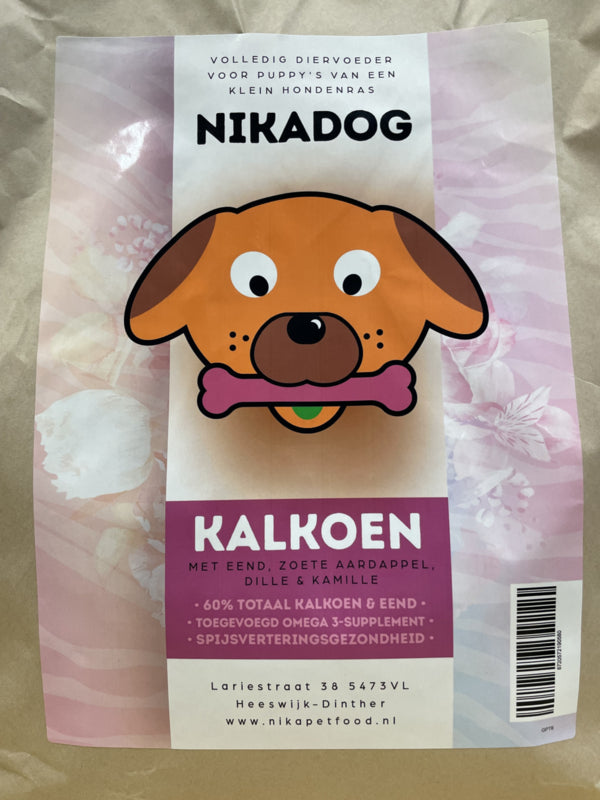 NiKaDog Puppy Mini Adult Kalkoen graanvrij Met Zoete Aardappel