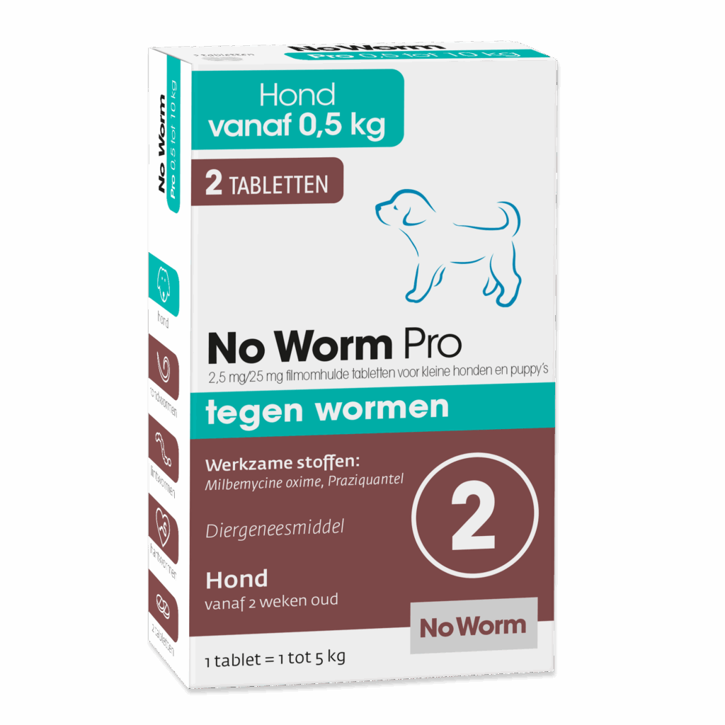 No Worm Pro 4 tablet Kleine Hond en Puppy 0.5 tot 10 kg