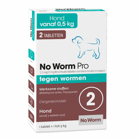 No Worm Pro 4 tablet Kleine Hond en Puppy 0.5 tot 10 kg